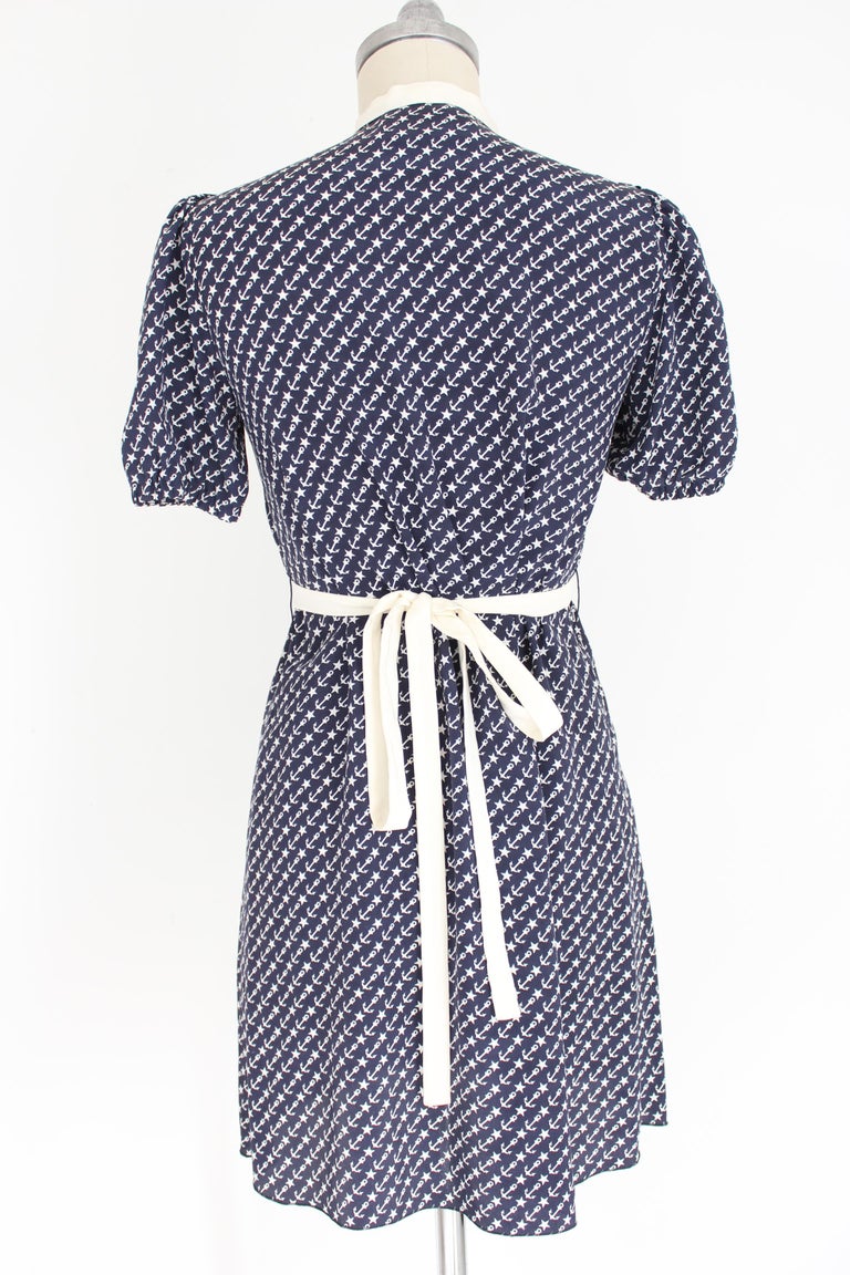 blue a line maxi dress Chanel // Pre-Fall 2018 Knit Anchor Sweater Dress – VSP Consignment main image 1