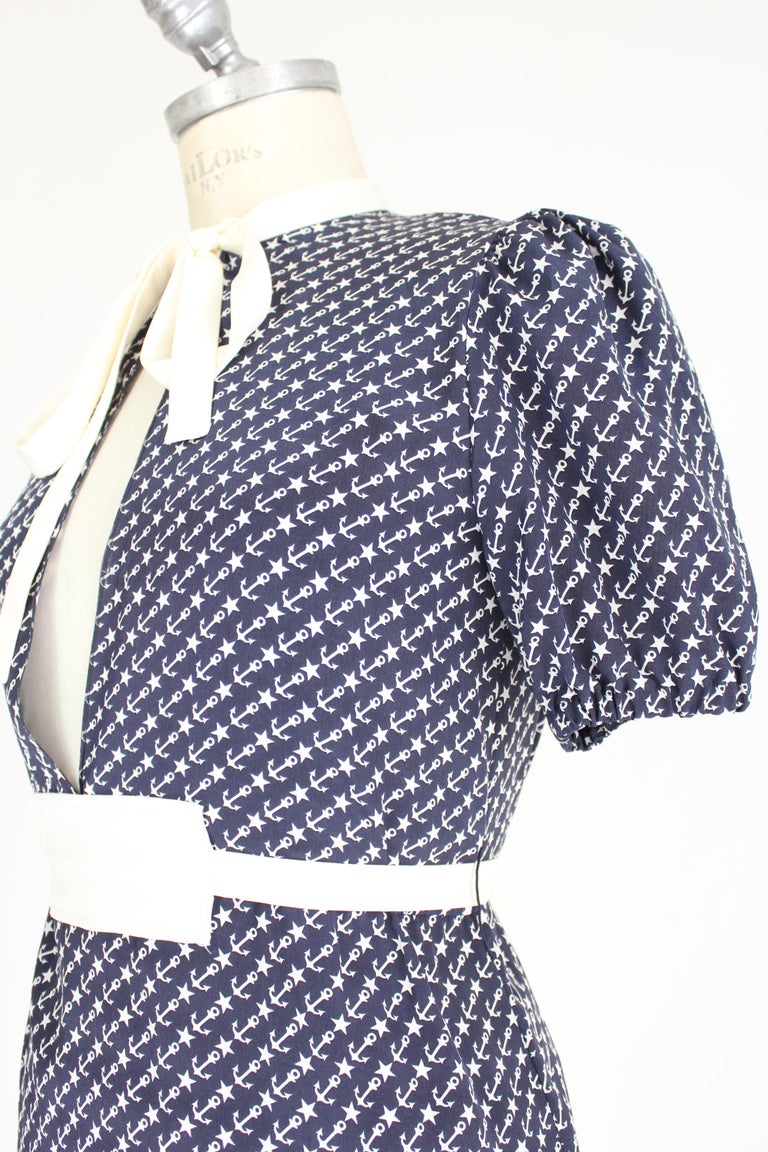 anchor blue dress Women's Crepe Shift Dress in Navy main image 0