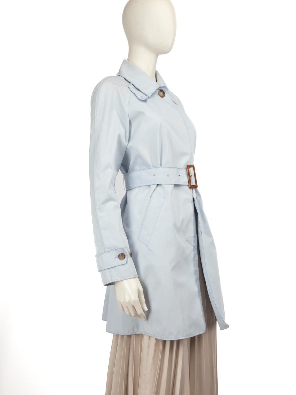 CONDITION is Very good. Minimal wear to the coat is evident. Marks on the front left, front right, both sleeves, back, waist belt, around the collar and along the hem on the inside of this used Dolce & Gabbana designer resale