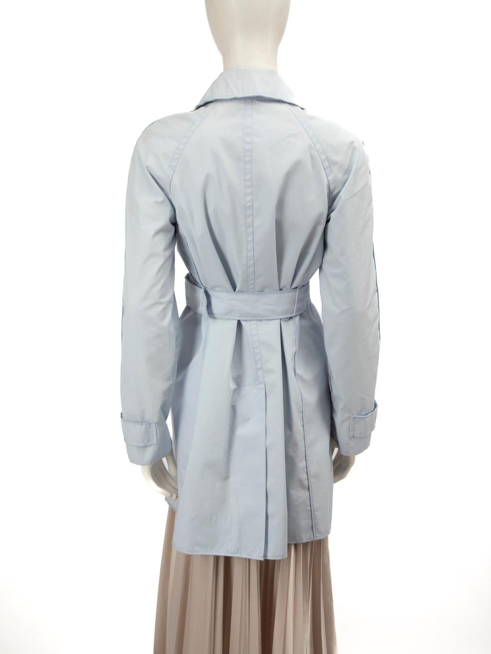 Gray Dolce & Gabbana Blue Belted Mid Length Trench Coat Size S