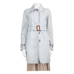 Dolce & Gabbana Blue Belted Mid Length Trench Coat Size S