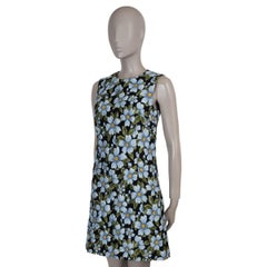 DOLCE & GABBANA blau schwarz grün 2019 FLROAL JACQUARD Kleid 42 M