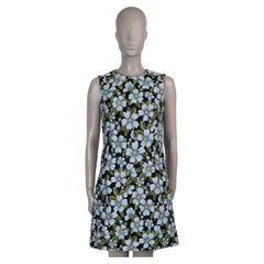DOLCE & GABBANA blau schwarz grün 2019 FLROAL JACQUARD Kleid 42 M