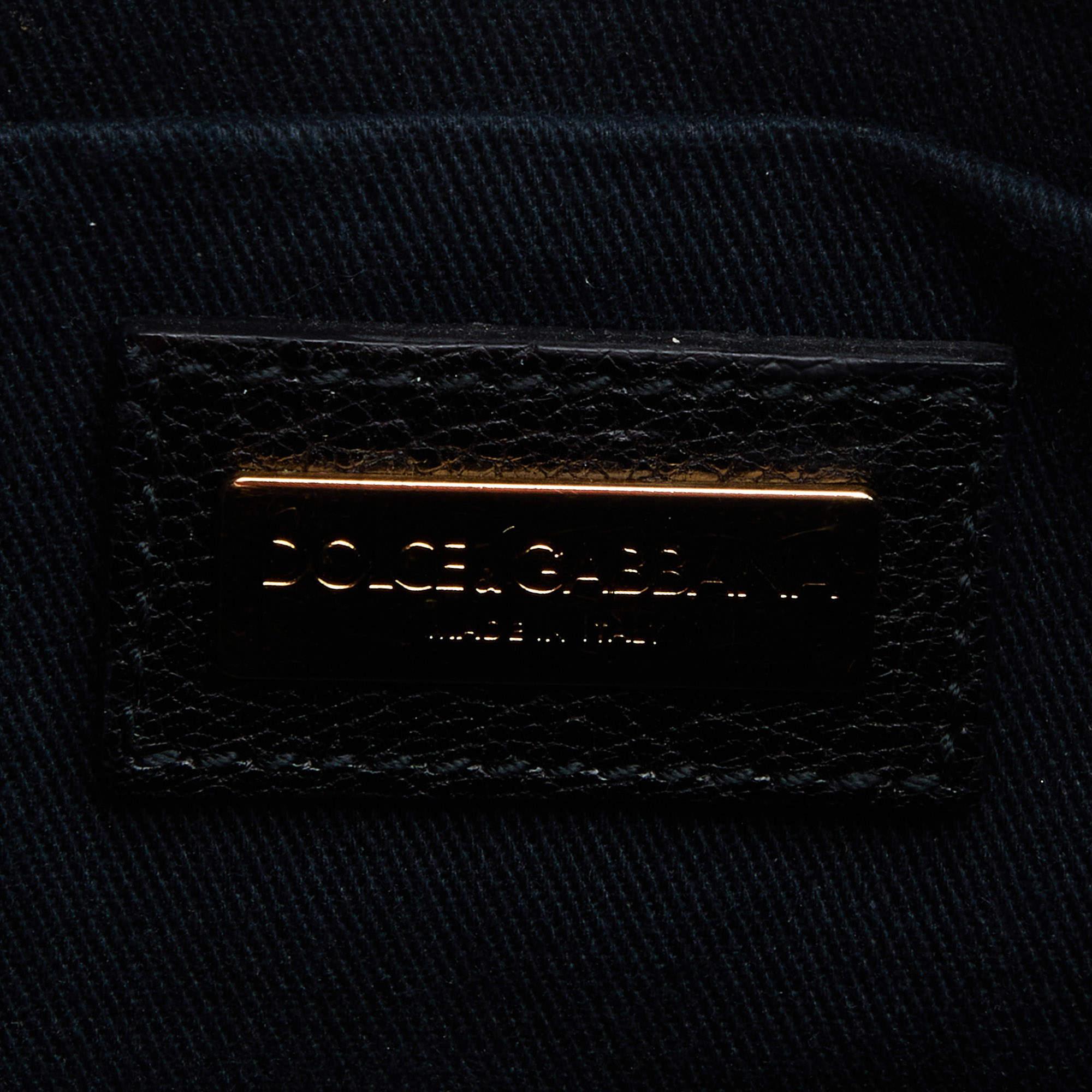Dolce & Gabbana Blue/Black Leopard Print Denim Chain Shoulder Bag 5