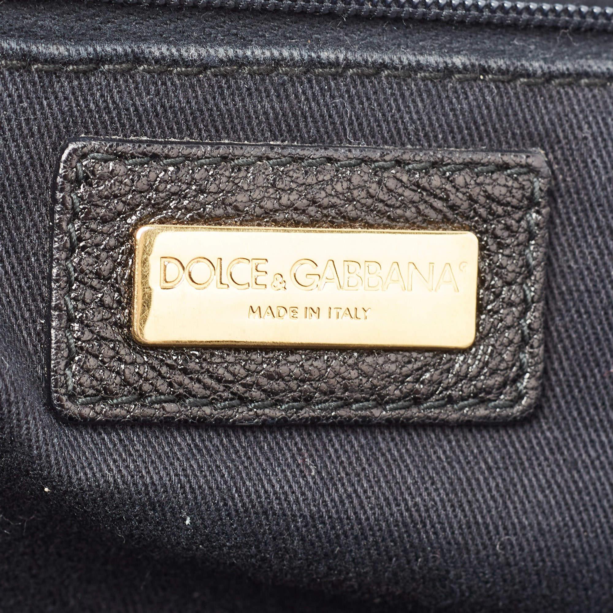 Dolce & Gabbana Blue/Black Leopard Print Denim Flap Shoulder Bag 4