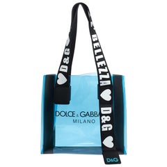 Dolce & Gabbana Blue/Black PVC Street Shopper Tote