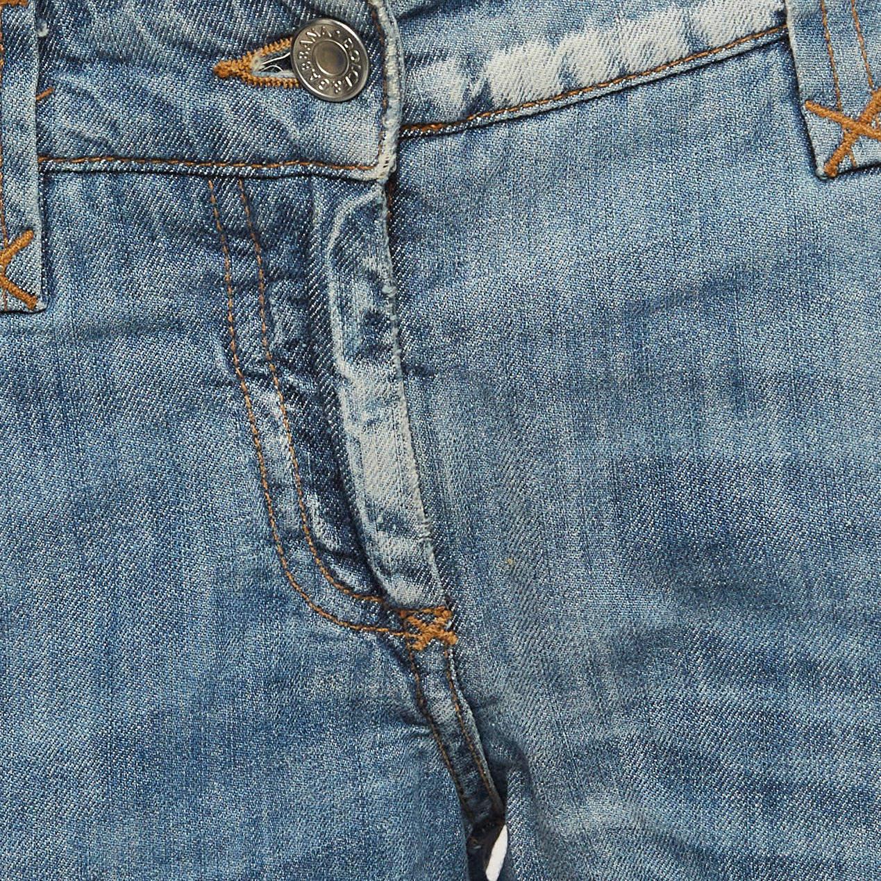 Gray Dolce & Gabbana Blue Bleached Denim Skinny Jeans M Waist 34