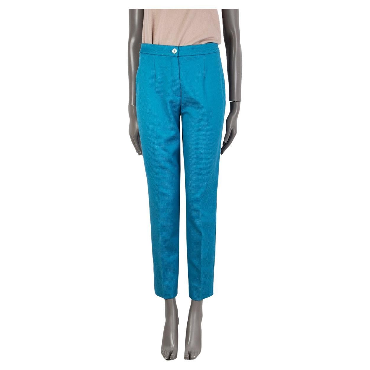 Dolce & Gabbana Blue Cotton Mid Waist Jogger Trousers Pants