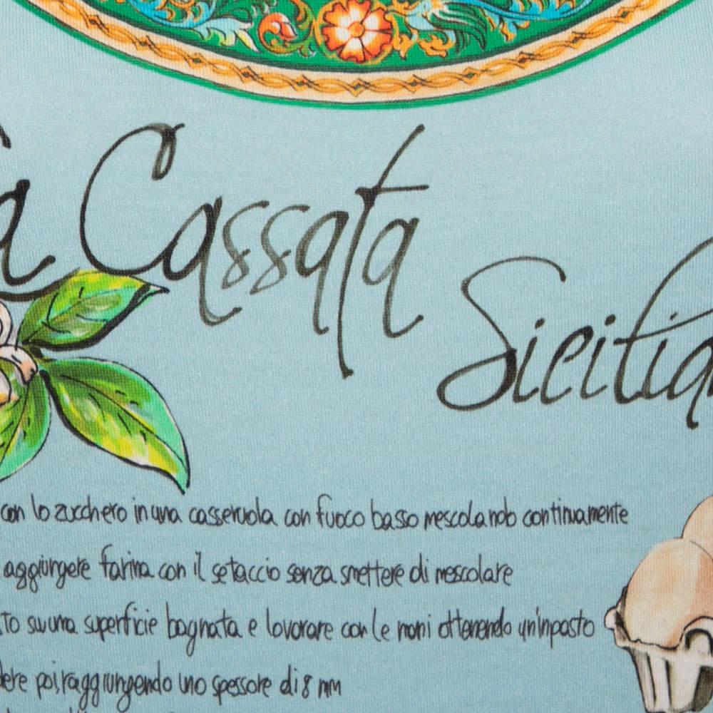 Dolce & Gabbana Blue Cotton La Cassata Siciliana Tank Top S In Excellent Condition In Dubai, Al Qouz 2