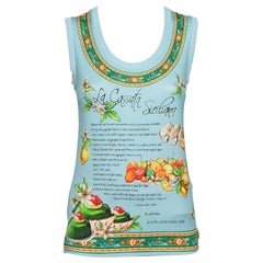 Dolce & Gabbana Blue Cotton La Cassata Siciliana Tank Top S