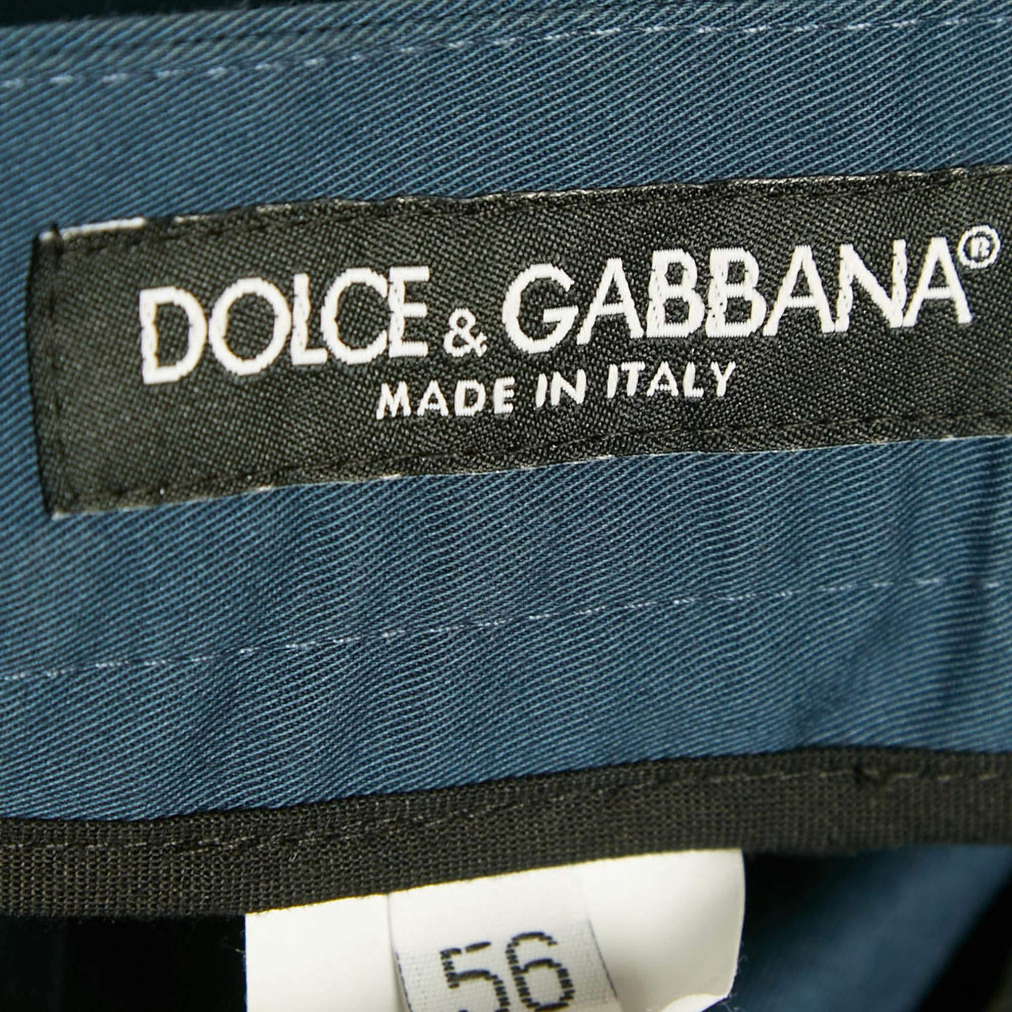 Men's Dolce & Gabbana Blue Cotton Trousers XXXL For Sale