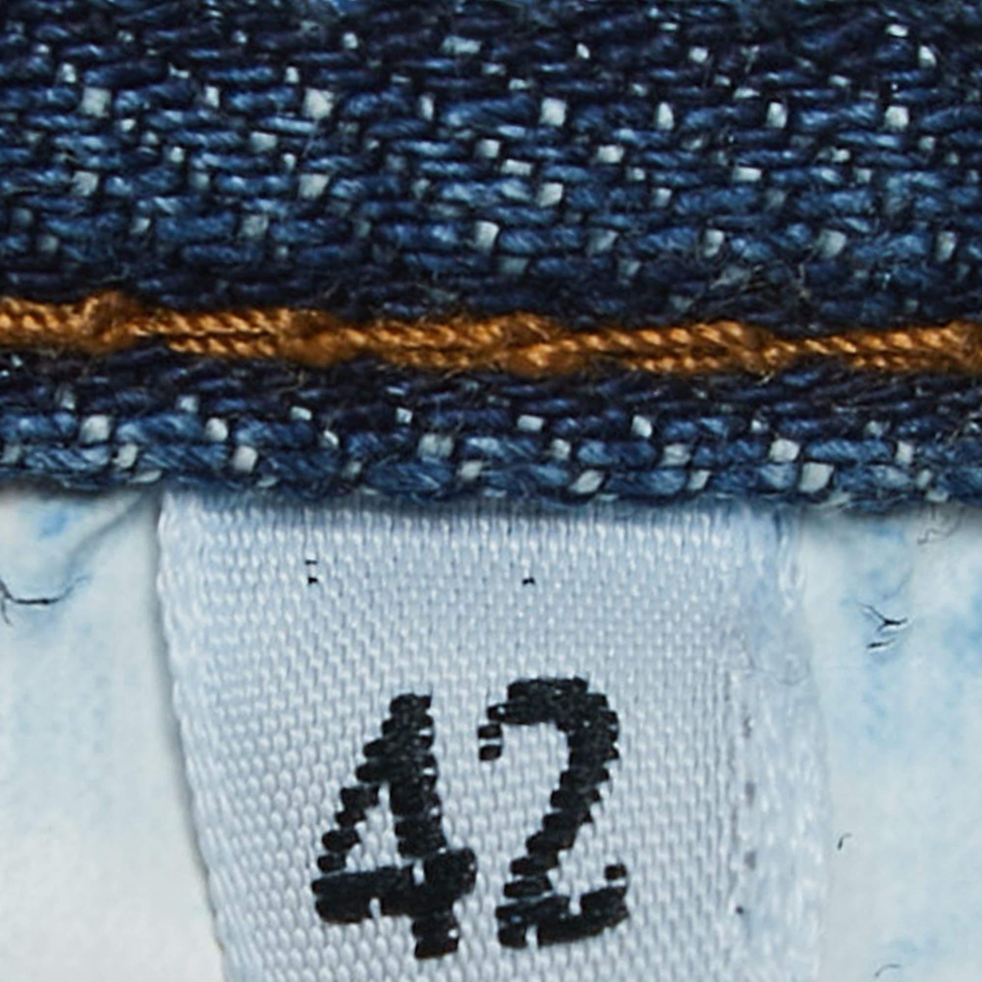 Men's Dolce & Gabbana Blue Crinkled & Washed Denim Jeans 4XL Waist 39