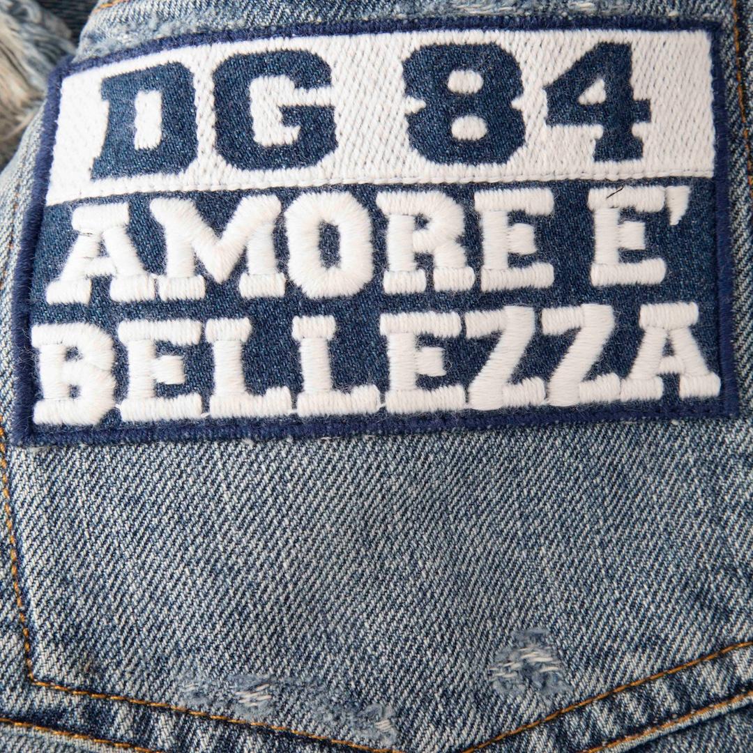 Dolce & Gabbana Blue Denim Crop Distressed Jeans Size XXXL In Good Condition In London, GB