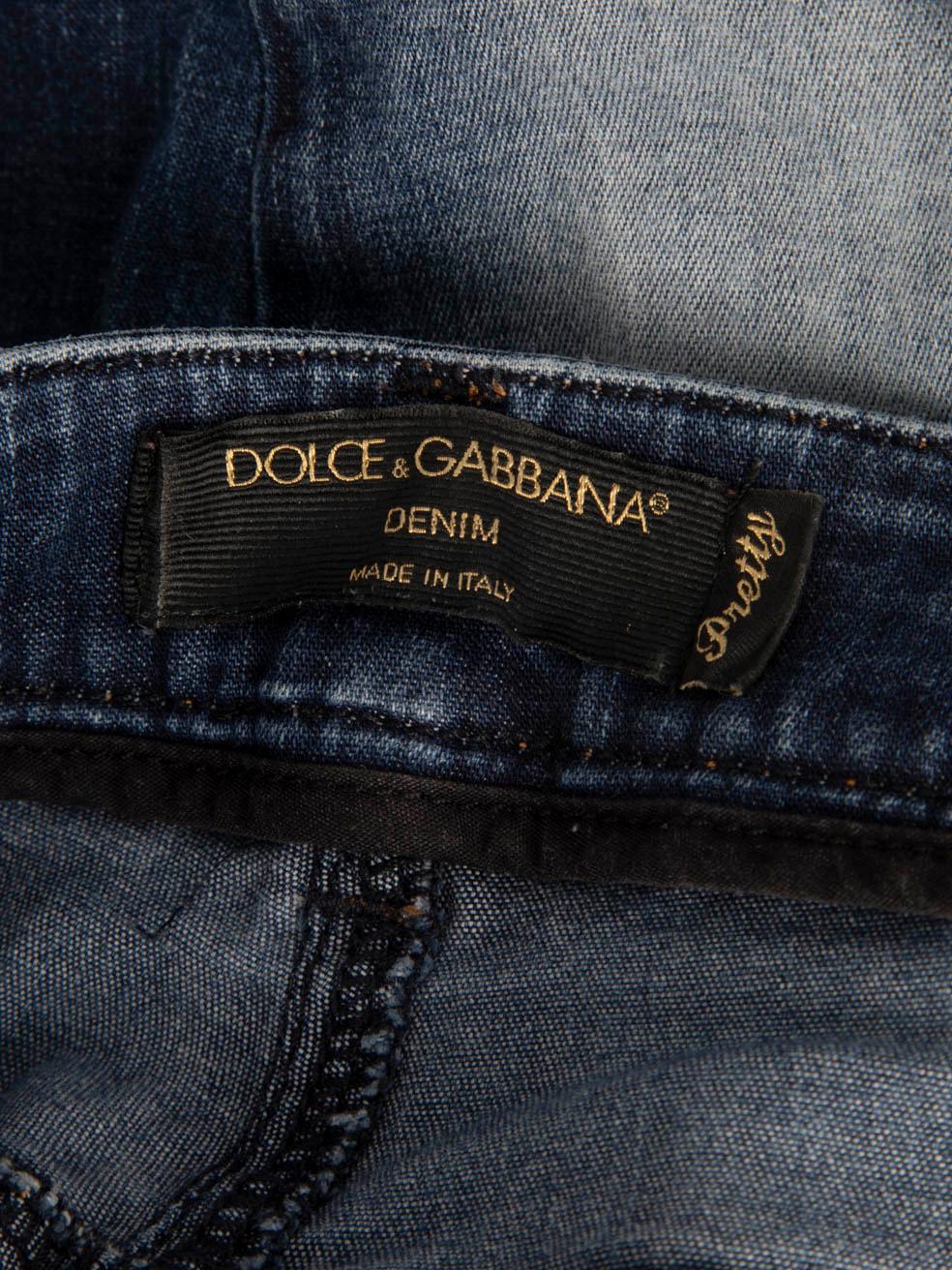 Women's Dolce & Gabbana Blue Denim Cropped Jeans Size XS For Sale