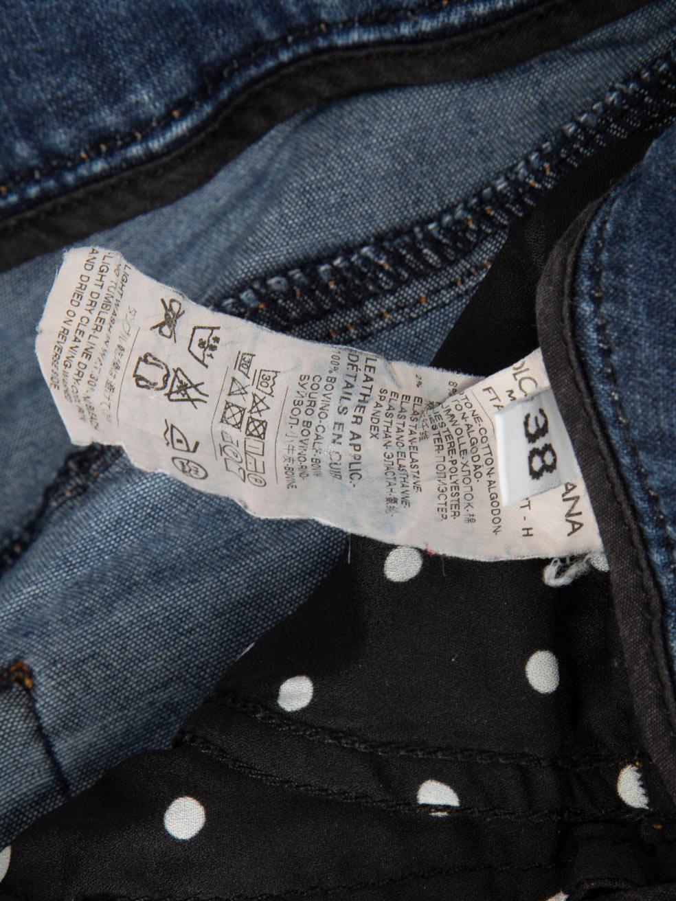 Dolce & Gabbana Blue Denim Cropped Jeans Size XS For Sale 1