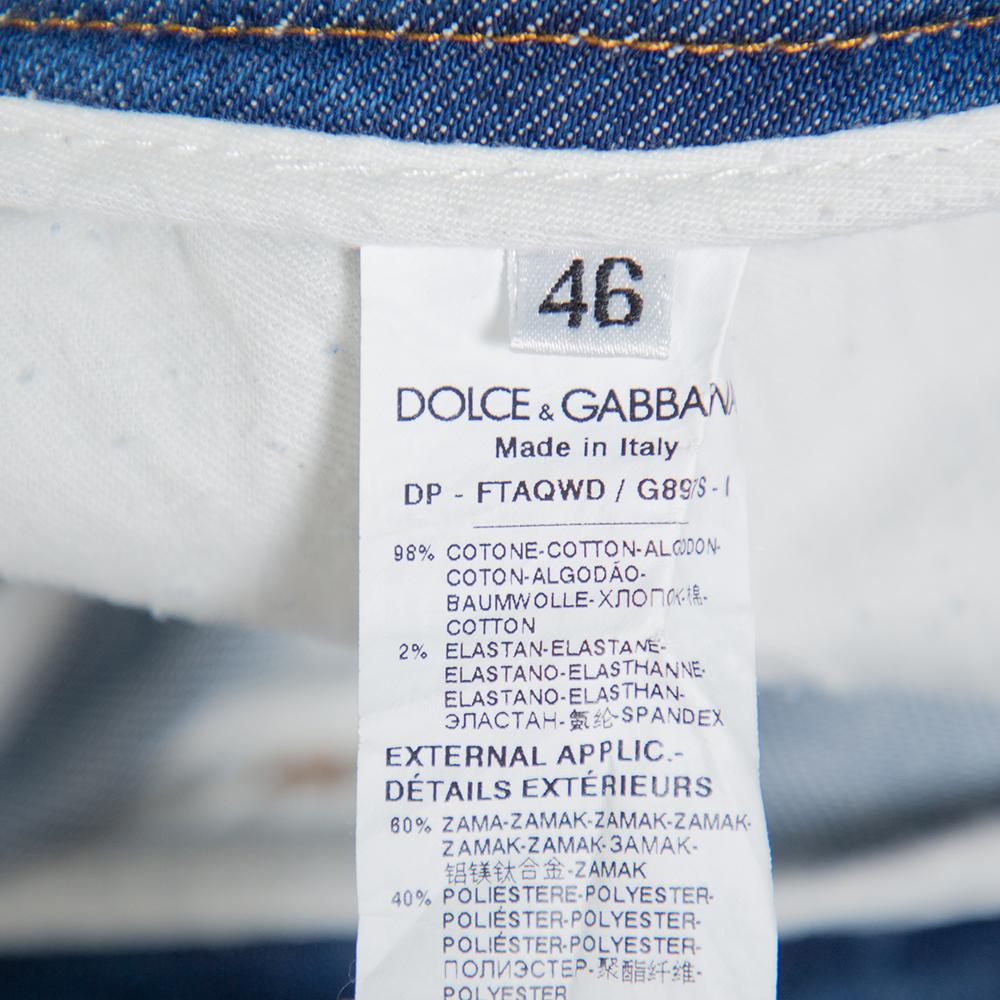 Dolce & Gabbana Blau Denim Faded Skinny Distressed Pretty Jeans L 1
