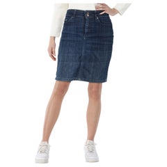 Dolce 
Gabbana Blue Denim Fitted Mini Skirt Size S