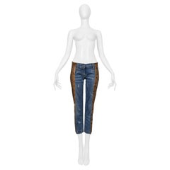 Dolce & Gabbana Blue Denim Jeans With Python Side Insets 2005