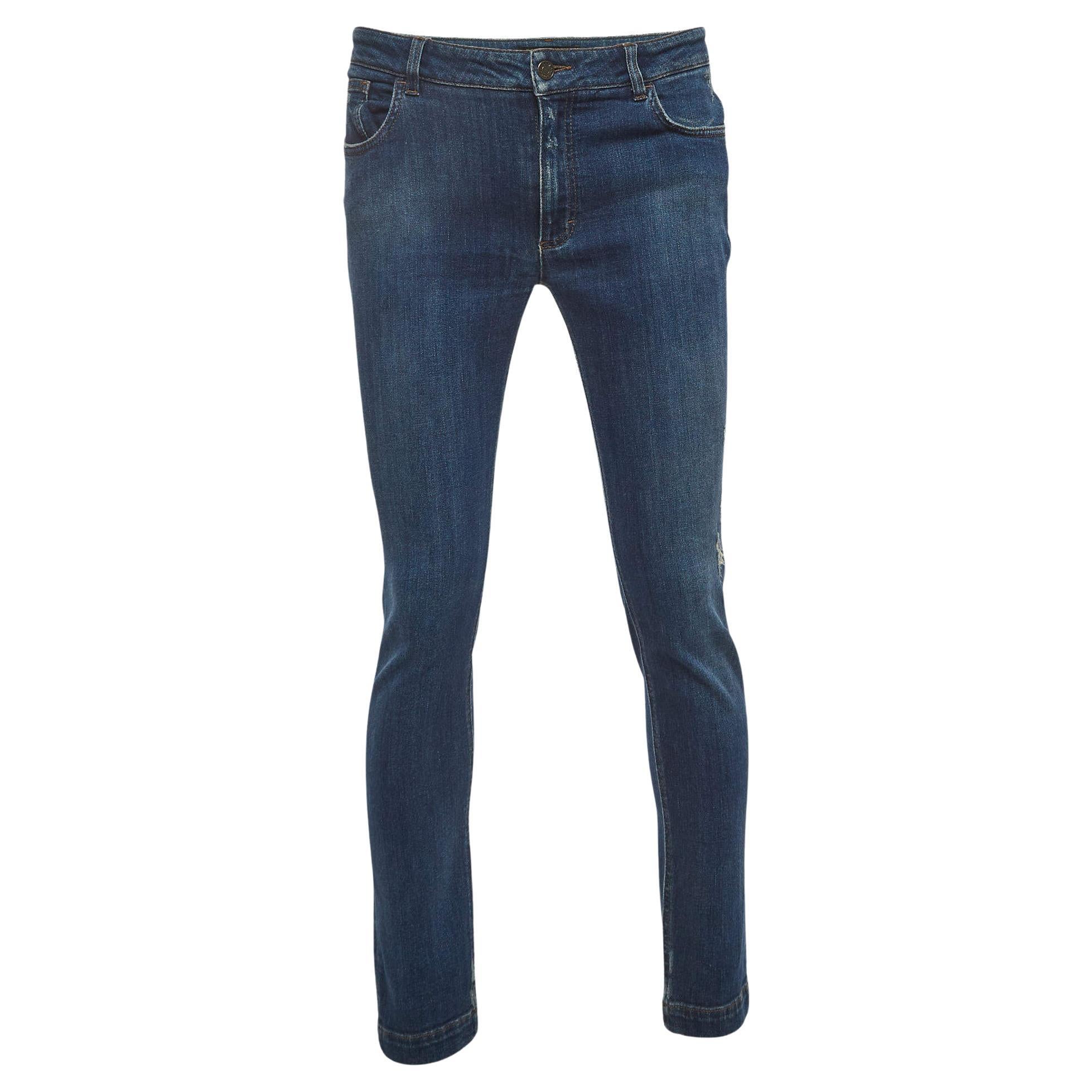 Dolce & Gabbana Blue Denim Kate Jeans XL Waist 34" For Sale