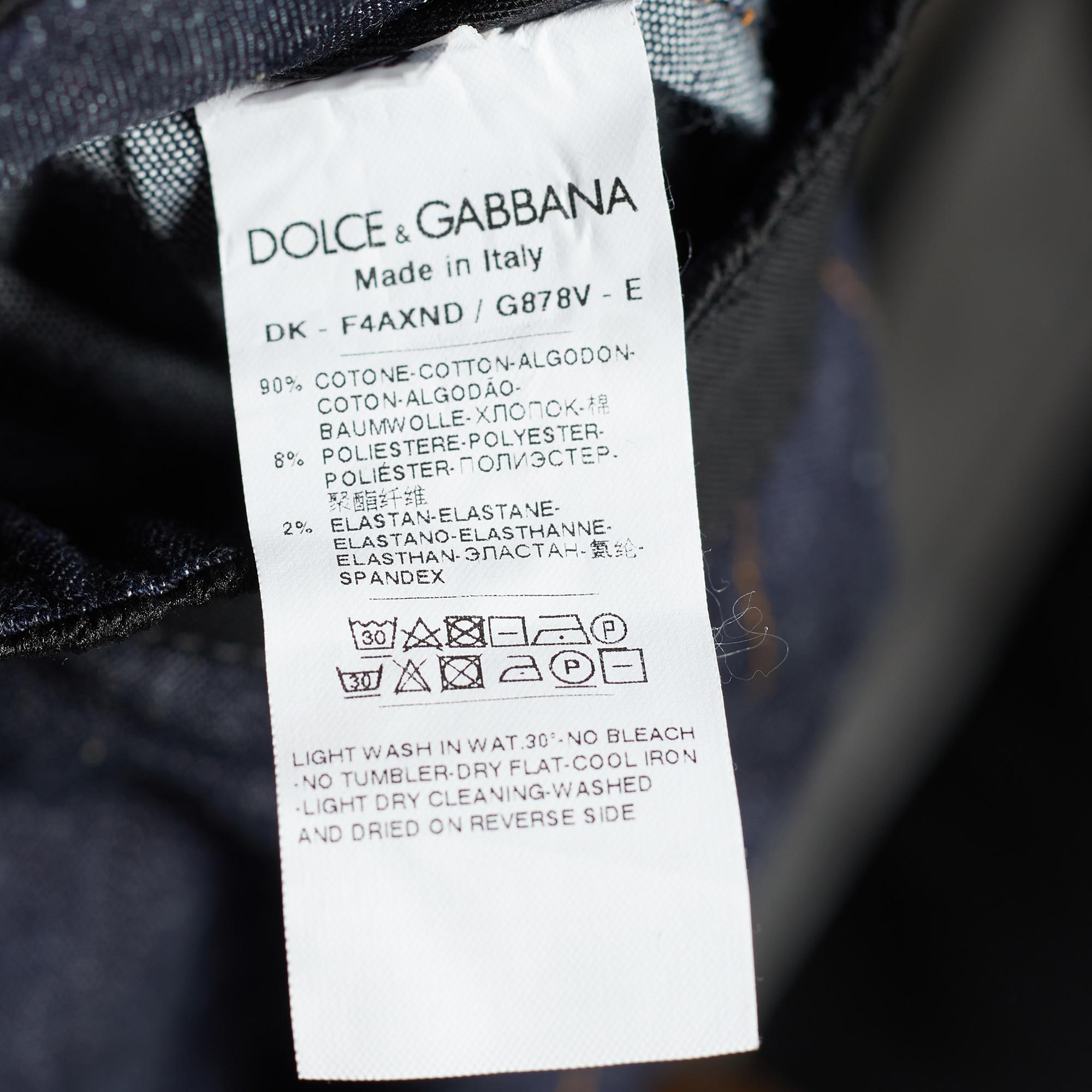 Dolce & Gabbana Blue Denim Pencil Skirt M In Good Condition In Dubai, Al Qouz 2