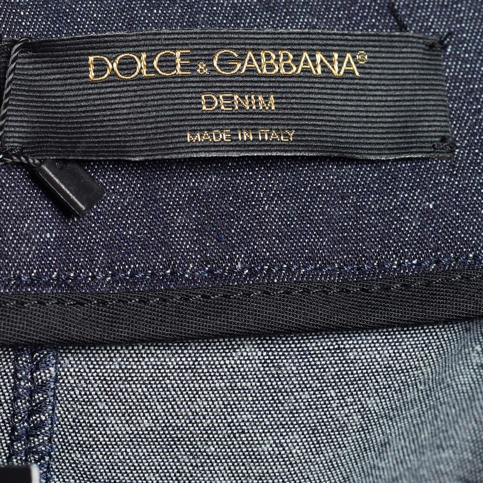 Women's Dolce & Gabbana Blue Denim Pencil Skirt M