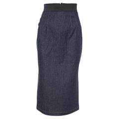 Dolce & Gabbana Blue Denim Pencil Skirt M