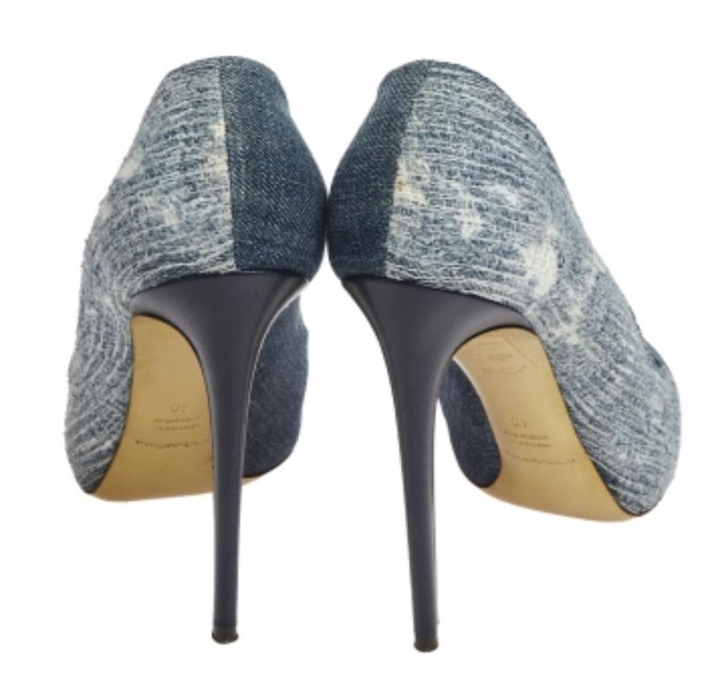 De las mujeres Dolce & Gabbana Plataforma vaquera azul Bombas de punta redonda Talla 40 en venta