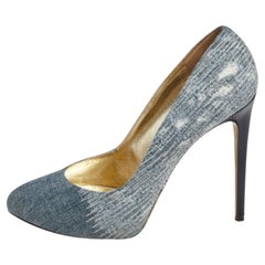 Dolce & Gabbana Plataforma vaquera azul Bombas de punta redonda Talla 40