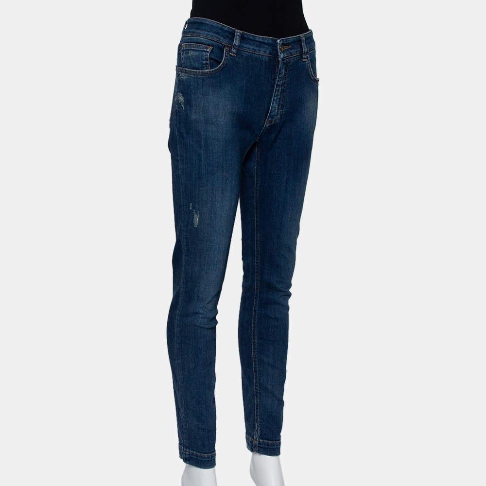 Dolce & Gabbana Blue Denim Skinny Audrey Jeans M In Good Condition For Sale In Dubai, Al Qouz 2