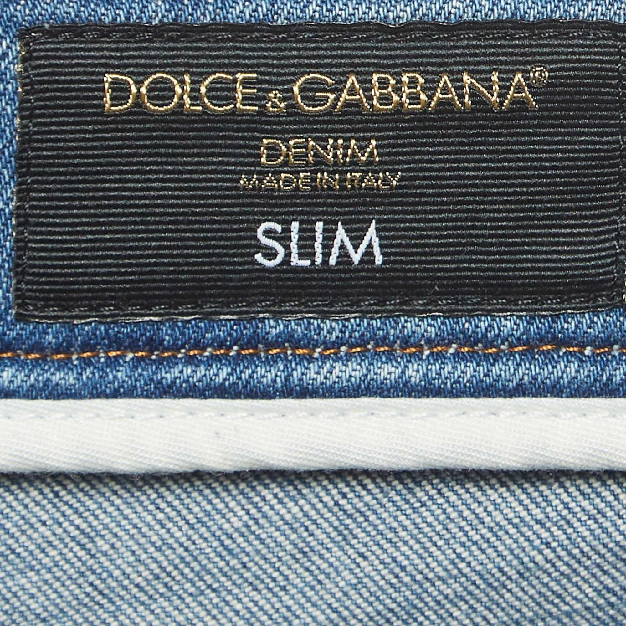 Women's Dolce & Gabbana Blue Distressed Denim Jeans M Waist 30