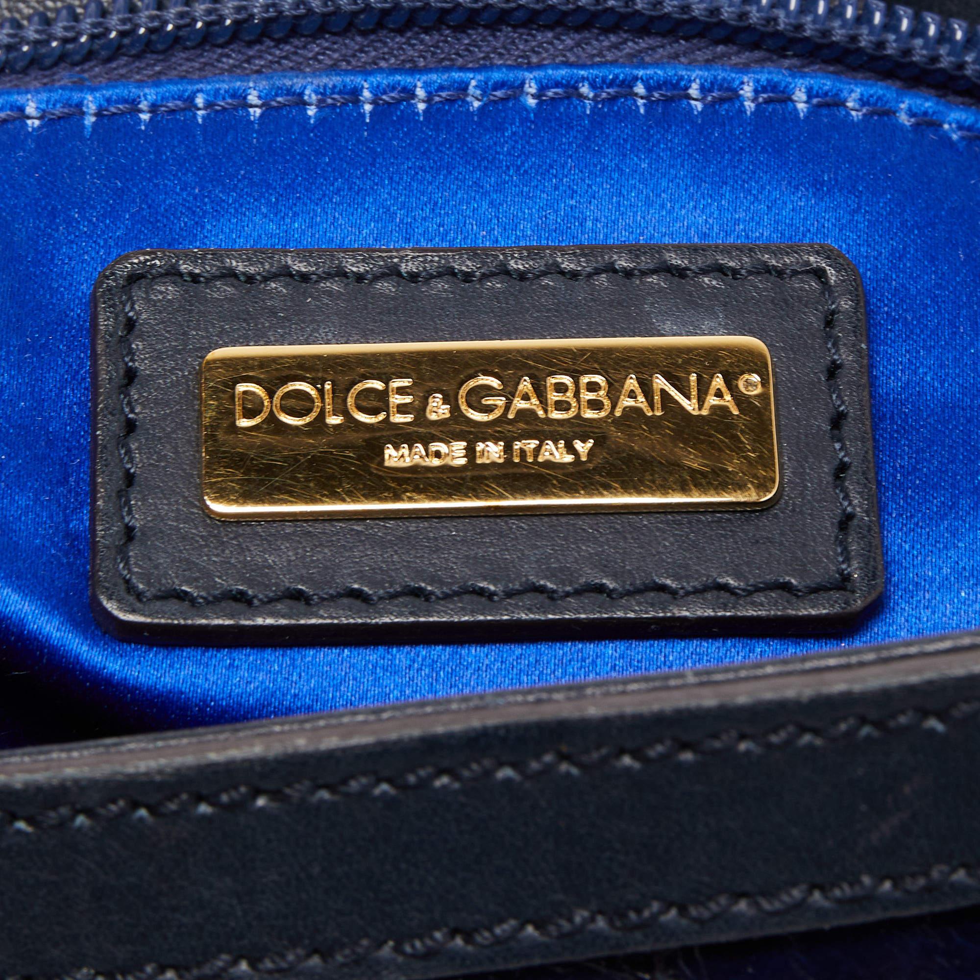 Dolce & Gabbana Blue Eel Leather Large Miss Sicily Bag 2