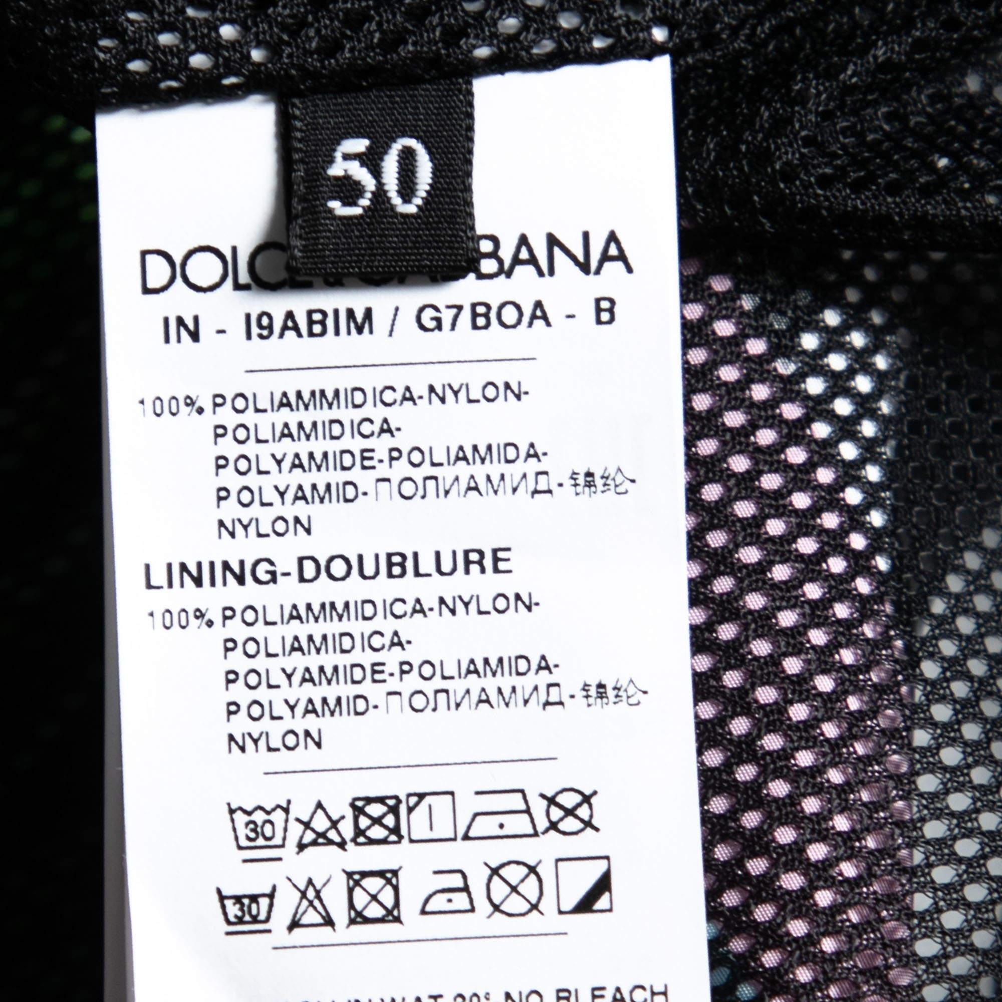  Dolce & Gabbana Veste à capuche synthétique imprimée flamingo bleu XL Pour femmes 