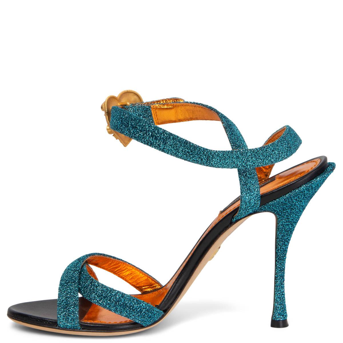 blue glitter sandals