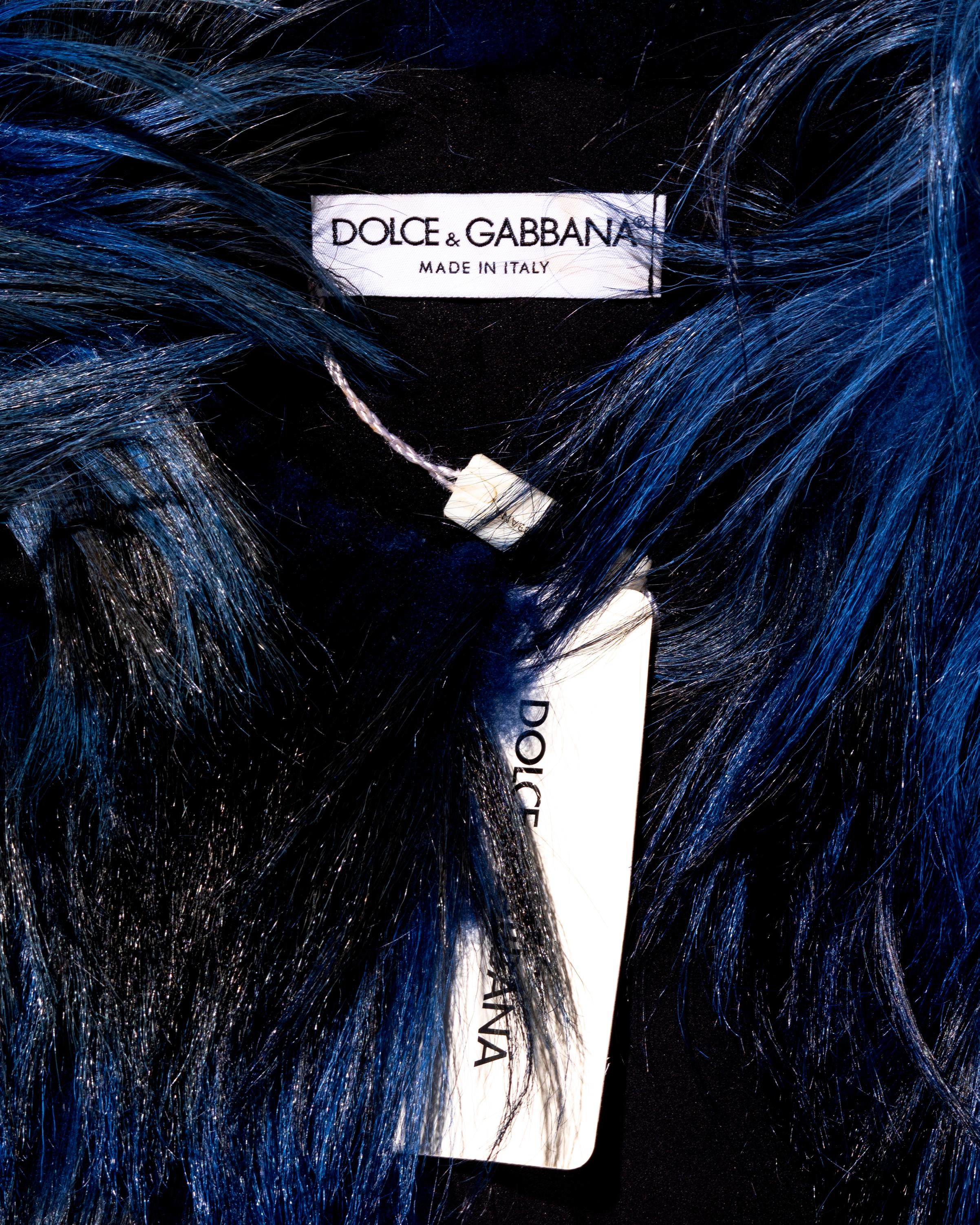 Dolce & Gabbana blue goat hair jacket, fw 1999 For Sale 4