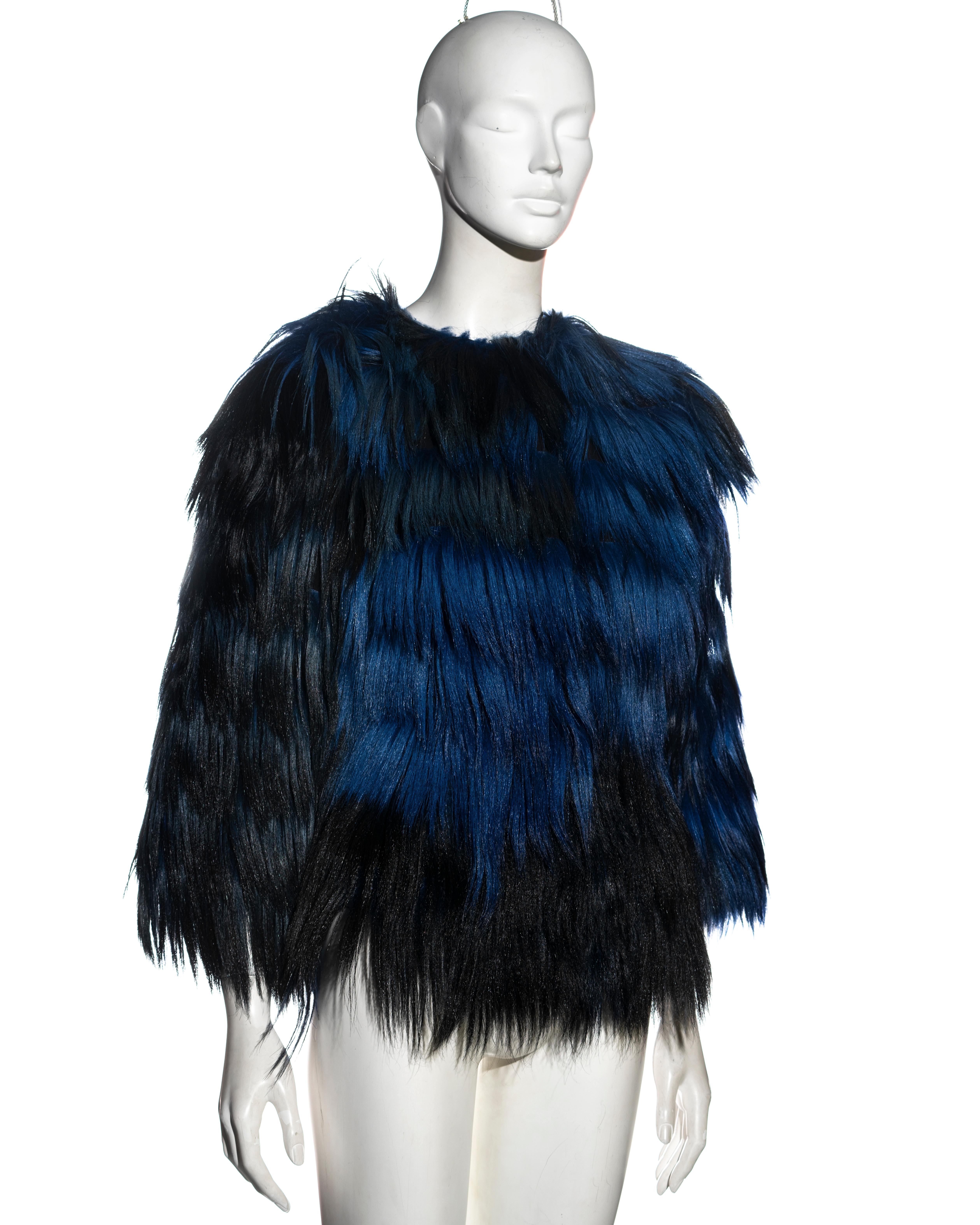 Dolce & Gabbana blue goat hair jacket, fw 1999 In Excellent Condition For Sale In London, GB