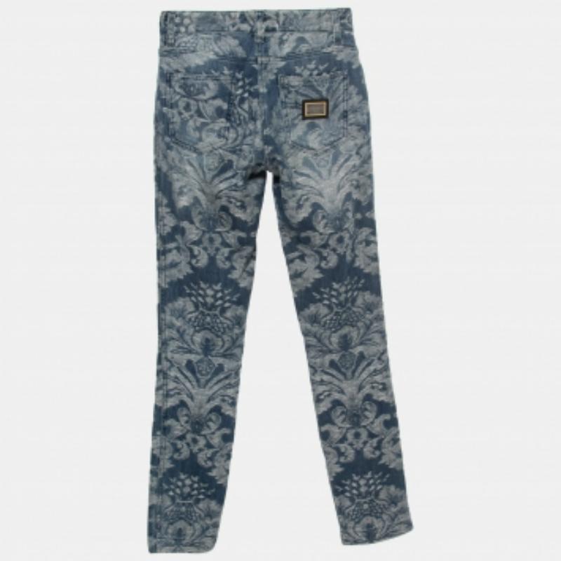 Dolce & Gabbana Vaqueros jacquard azules XS Cintura 24 Gris en venta