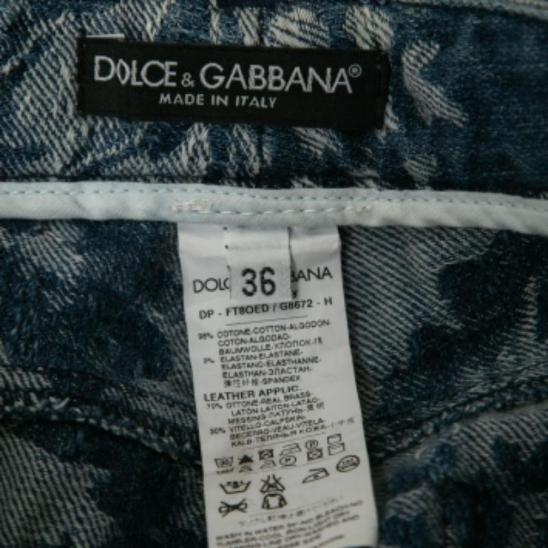 Dolce & Gabbana Vaqueros jacquard azules XS Cintura 24 en Bueno estado para la venta en Dubai, Al Qouz 2