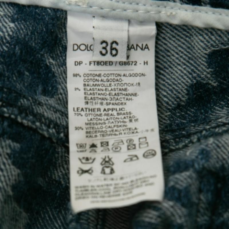 De las mujeres Dolce & Gabbana Vaqueros jacquard azules XS Cintura 24 en venta