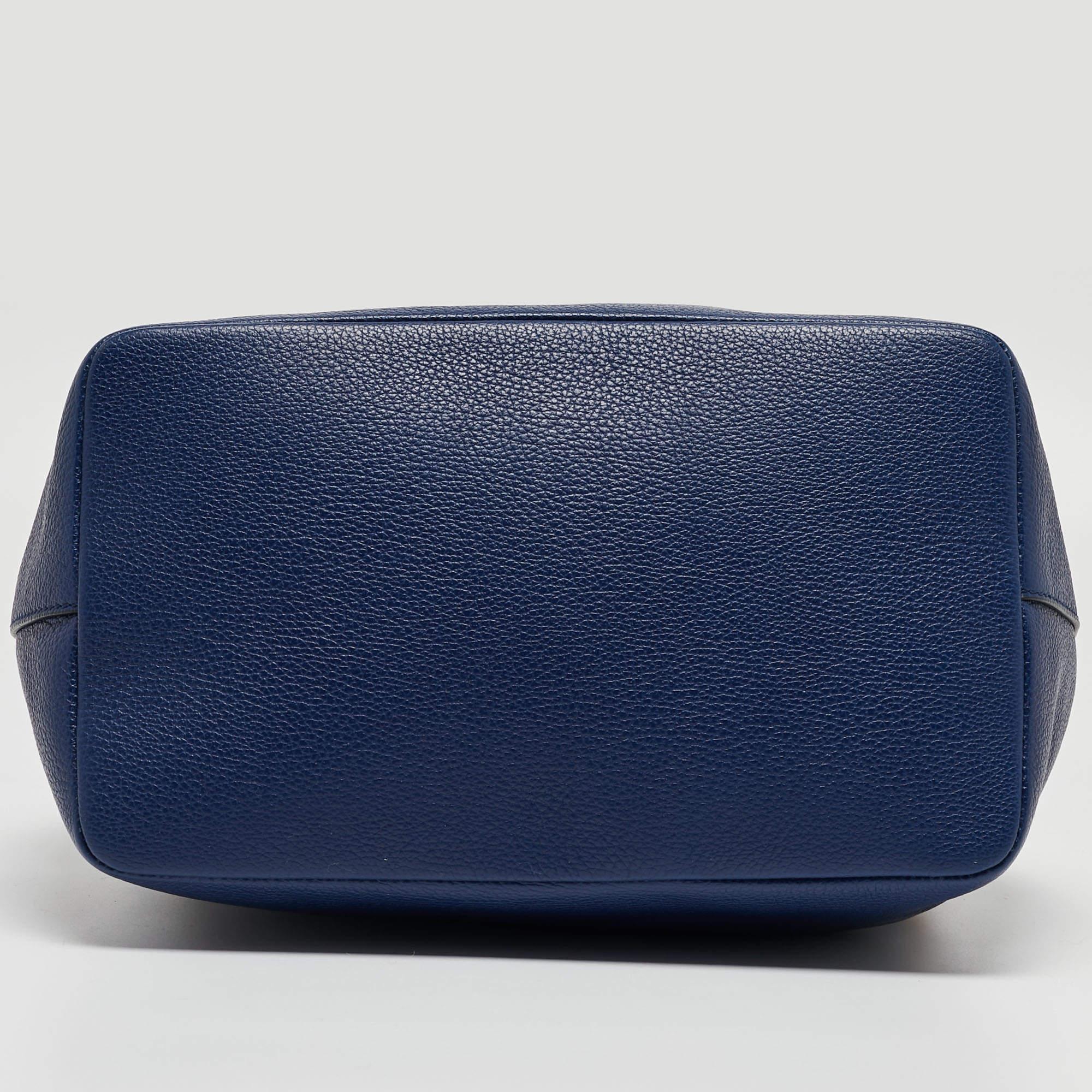 Dolce & Gabbana Blue Leather Claudia Drawstring Bucket Bag 1
