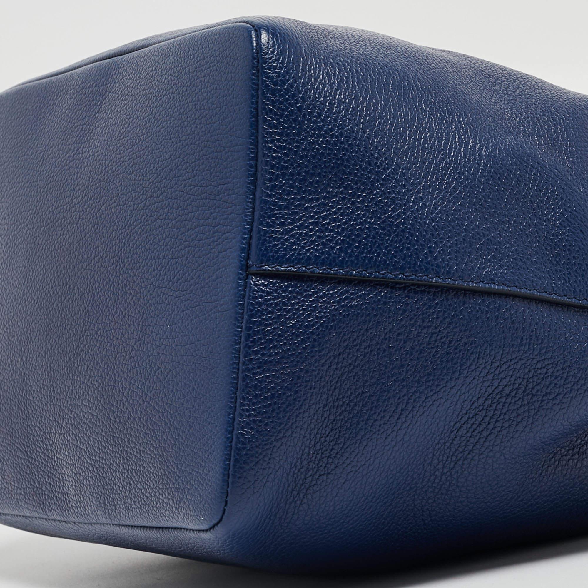 Dolce & Gabbana Blue Leather Claudia Drawstring Bucket Bag 2