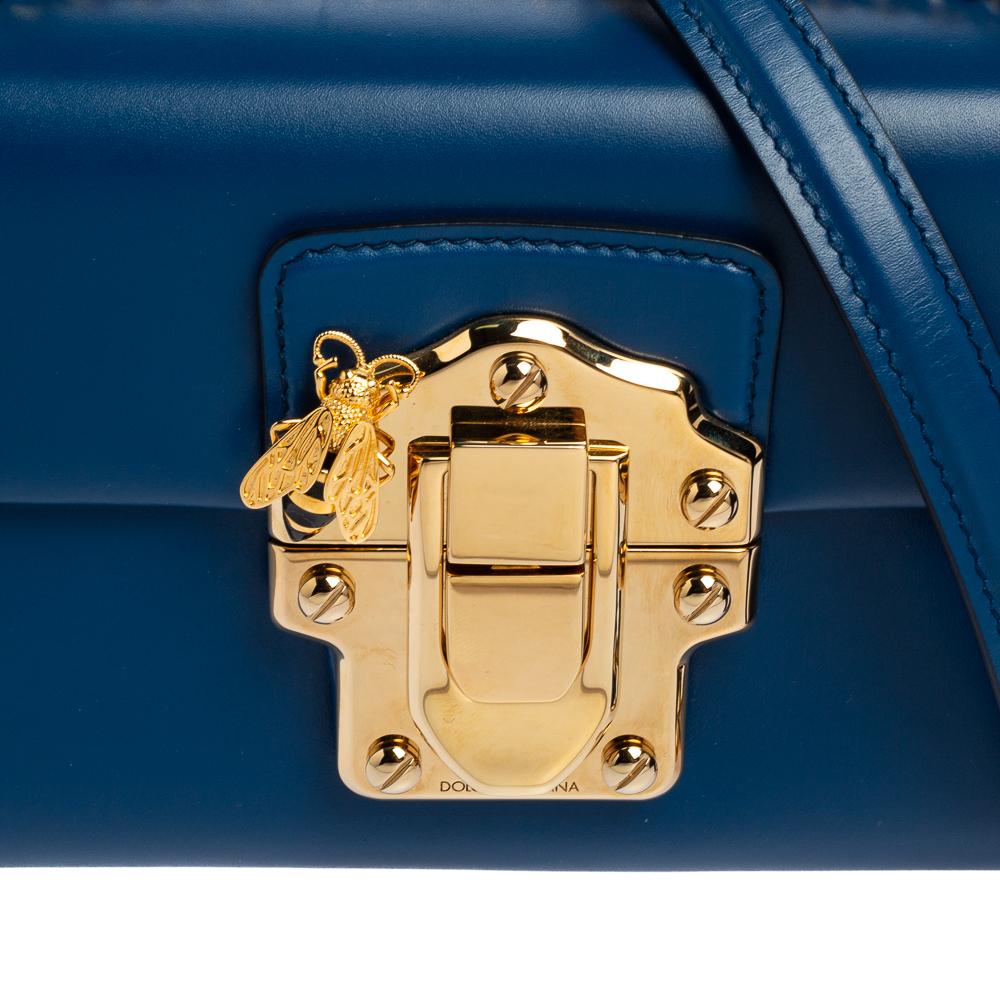 Dolce & Gabbana Blue Leather Lucia Chain Shoulder Bag 8