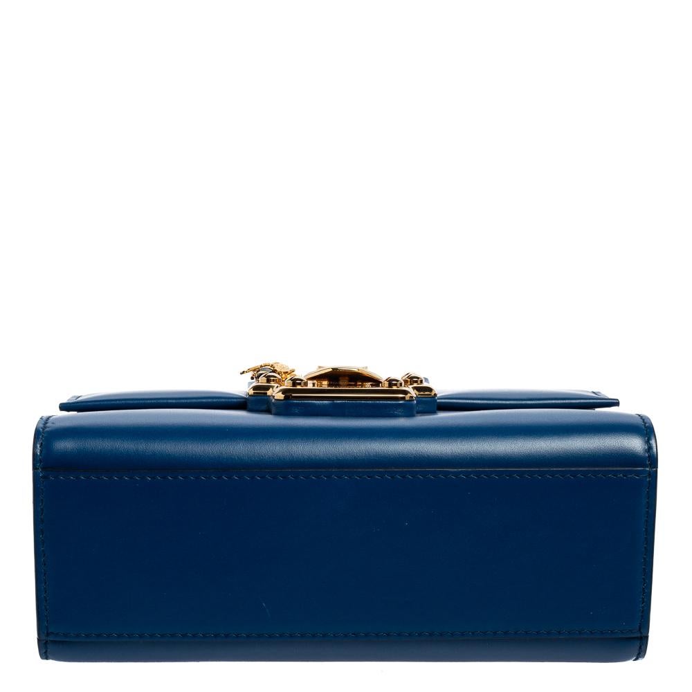 Dolce & Gabbana Blue Leather Lucia Chain Shoulder Bag 1