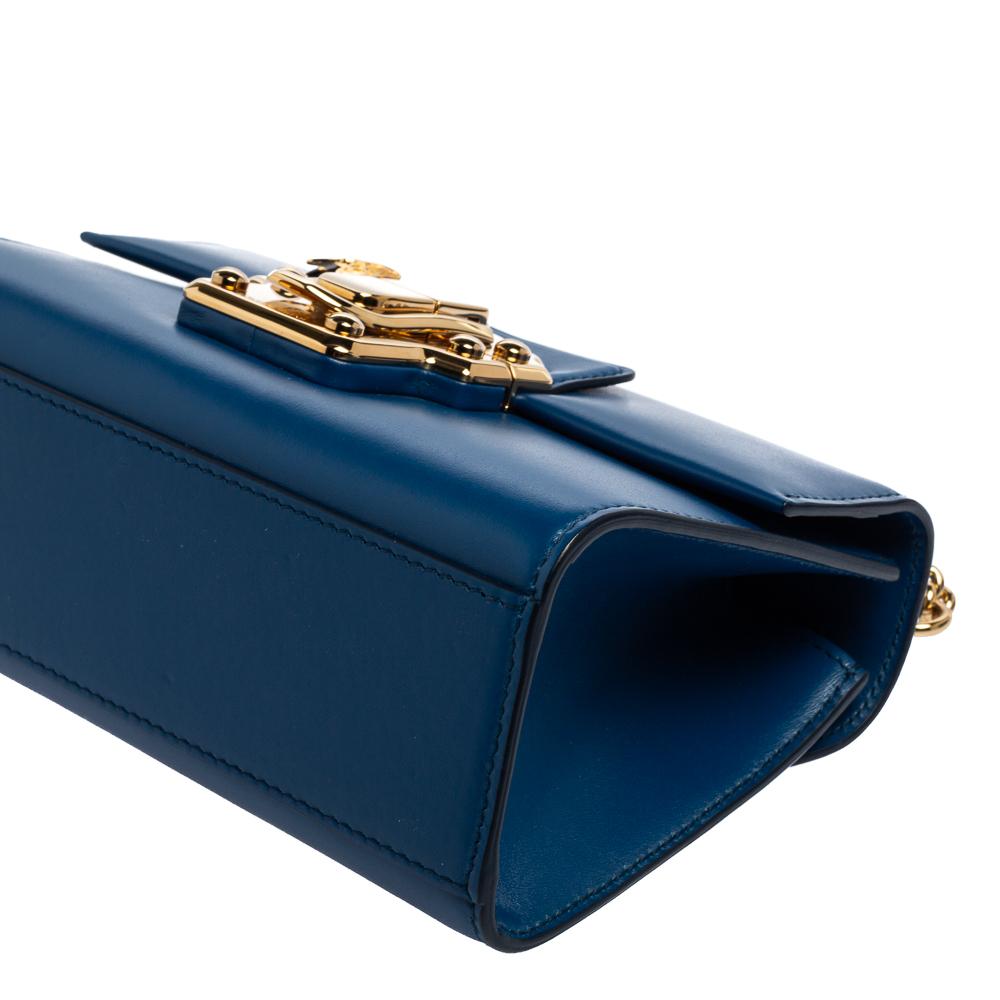 Dolce & Gabbana Blue Leather Lucia Chain Shoulder Bag 4