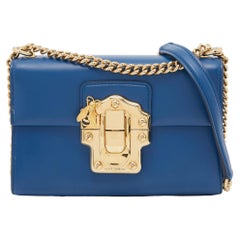 Dolce & Gabbana Blue Leather Lucia Shoulder Bag