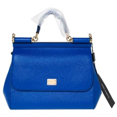 Dolce & Gabbana Blue Leather Medium Miss Sicily Bag