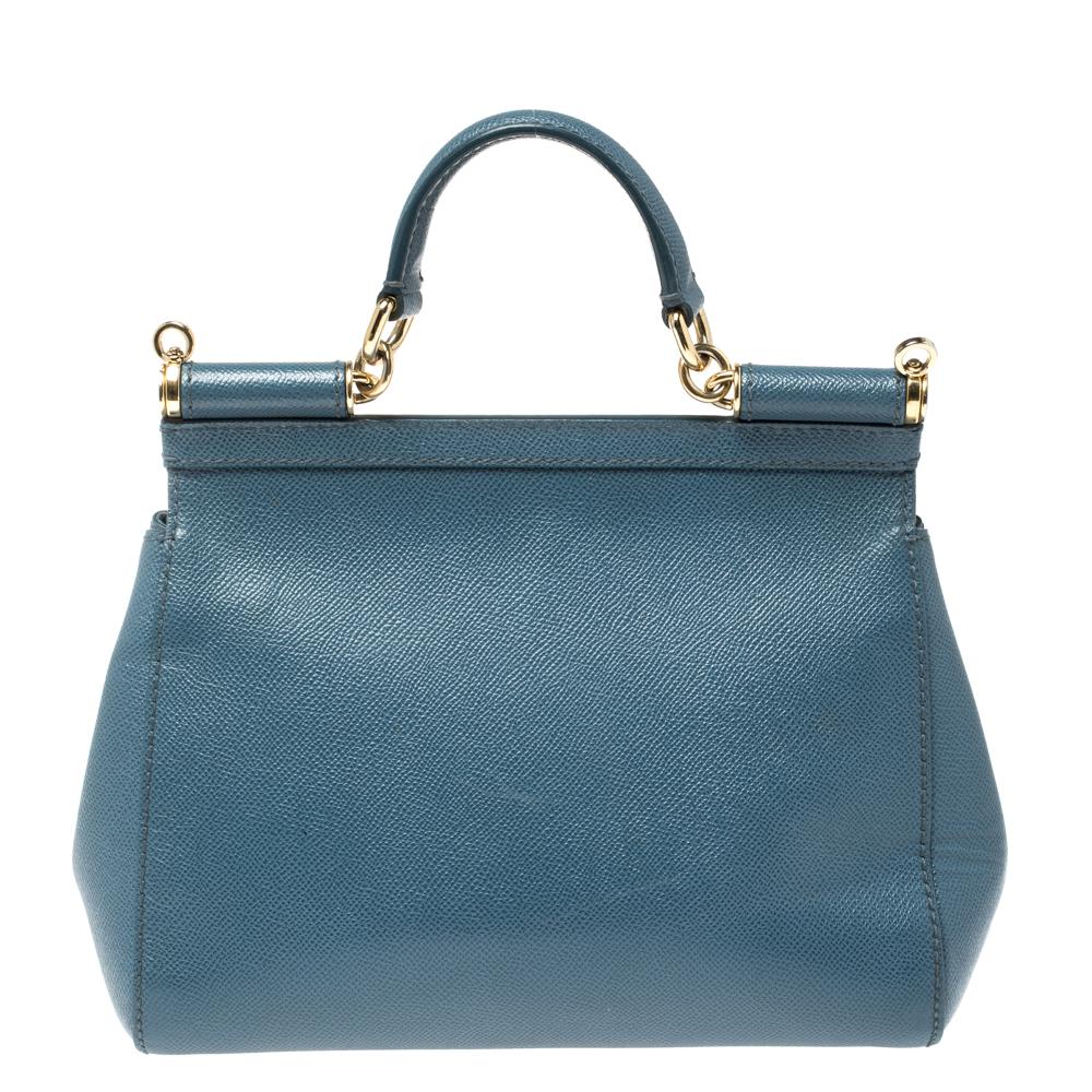 The Miss Sicily tote is one of the most celebrated creations from Dolce & Gabbana. The tote beautifully embodies the spirit of extravagance and feminity that the Italian luxury brand carries. Crafted from blue leather, the bag has a relaxed design