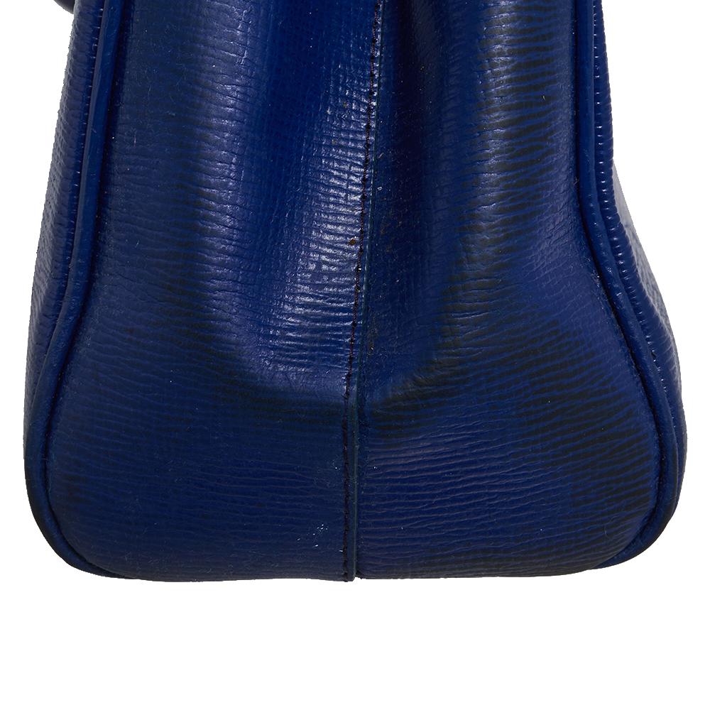 Dolce & Gabbana Blue Leather Medium Miss Sicily Top Handle Bag 5