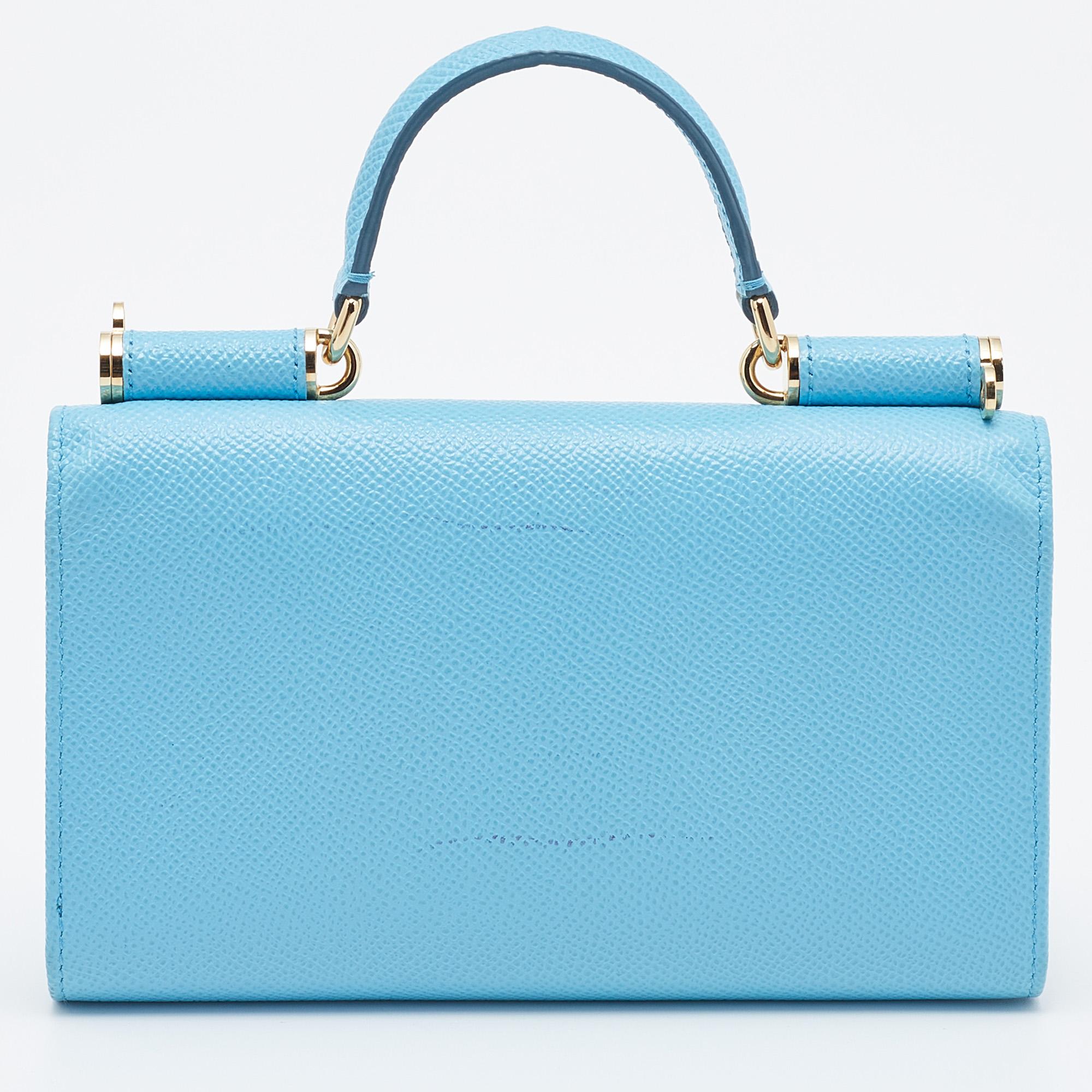 Dolce and Gabbana Blue Leather Miss Sicily Von Wallet on Chain at ...
