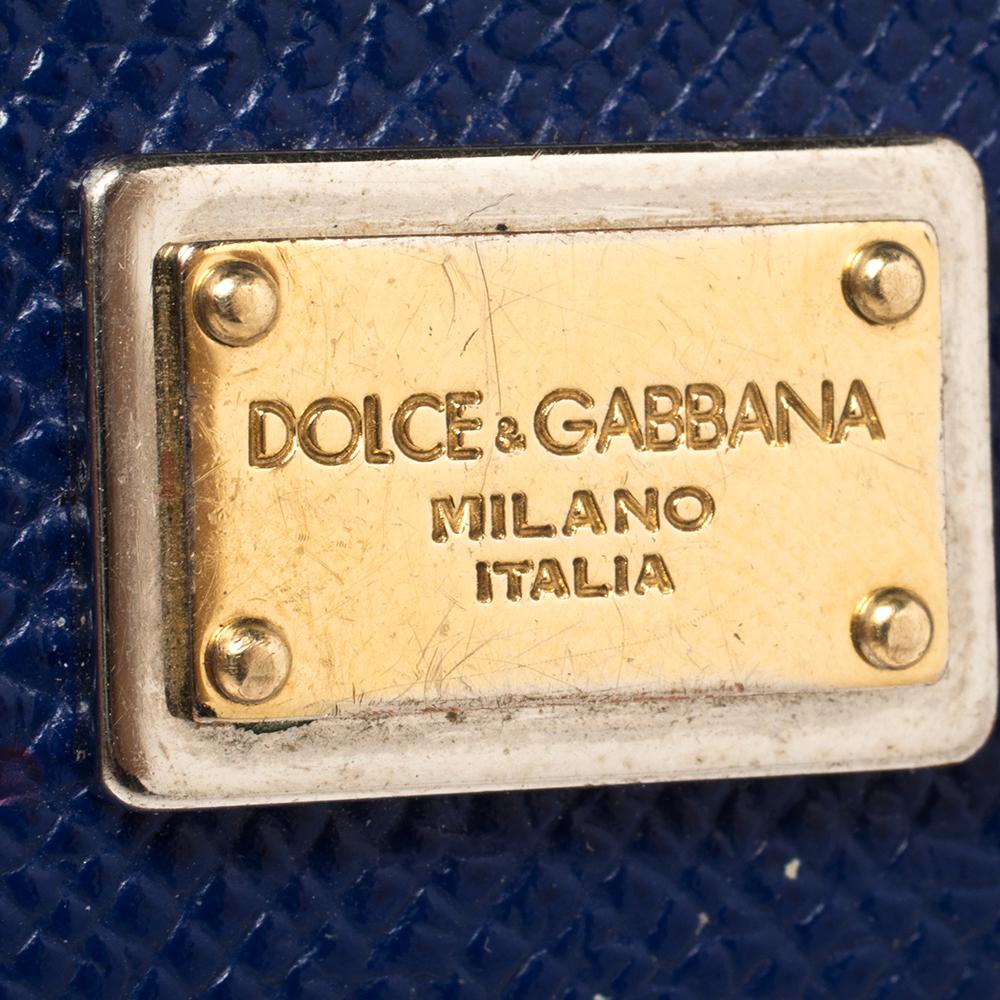 Dolce & Gabbana Blue Leather Miss Sicily Von Wallet on Chain 3