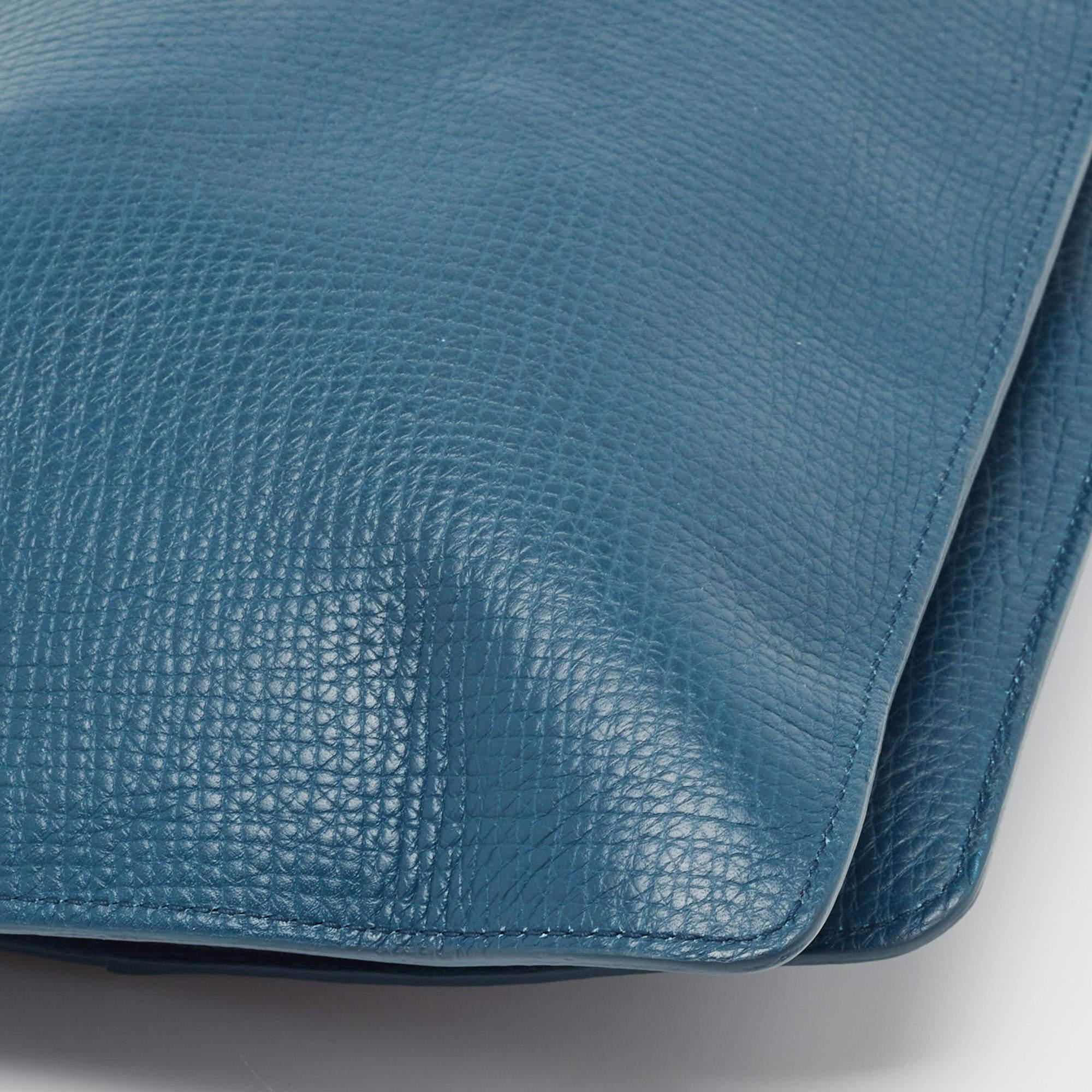 Dolce & Gabbana Blue Leather Oversized Clutch 3